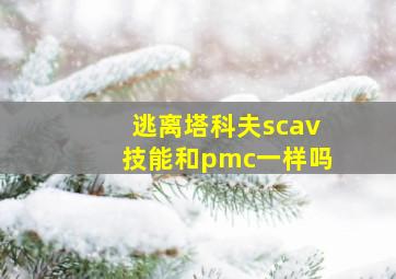 逃离塔科夫scav技能和pmc一样吗