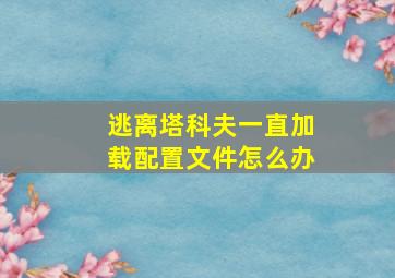 逃离塔科夫一直加载配置文件怎么办