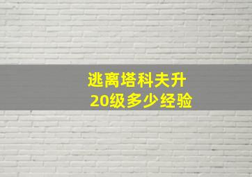 逃离塔科夫升20级多少经验