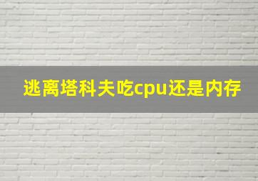 逃离塔科夫吃cpu还是内存