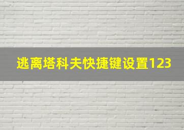 逃离塔科夫快捷键设置123