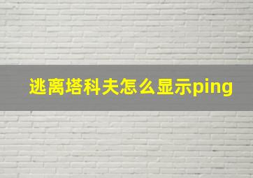 逃离塔科夫怎么显示ping