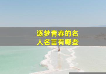 逐梦青春的名人名言有哪些