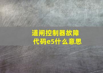 道闸控制器故障代码e5什么意思