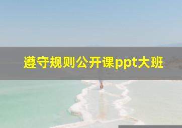 遵守规则公开课ppt大班