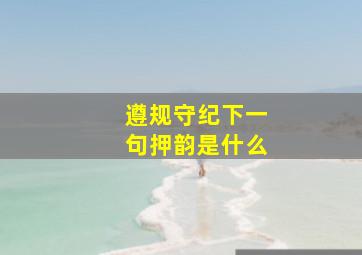 遵规守纪下一句押韵是什么