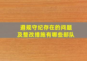 遵规守纪存在的问题及整改措施有哪些部队