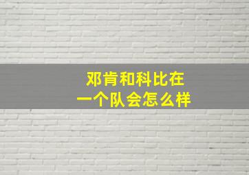 邓肯和科比在一个队会怎么样