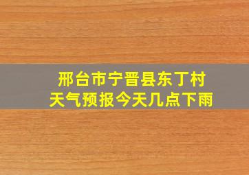 邢台市宁晋县东丁村天气预报今天几点下雨