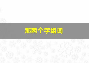 那两个字组词