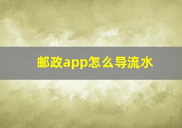 邮政app怎么导流水