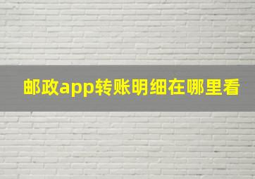 邮政app转账明细在哪里看