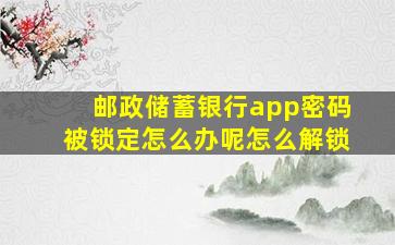 邮政储蓄银行app密码被锁定怎么办呢怎么解锁