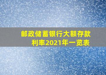 邮政储蓄银行大额存款利率2021年一览表