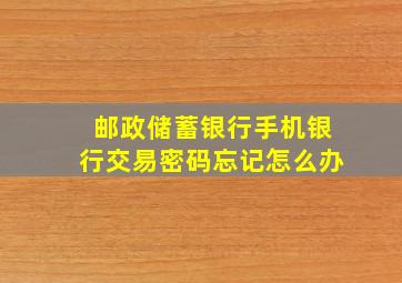 邮政储蓄银行手机银行交易密码忘记怎么办