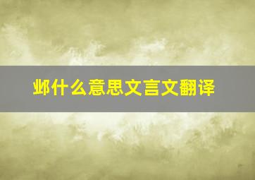 邺什么意思文言文翻译