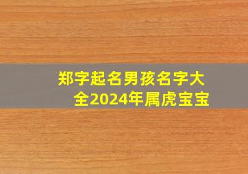 郑字起名男孩名字大全2024年属虎宝宝