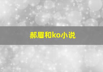 郝眉和ko小说