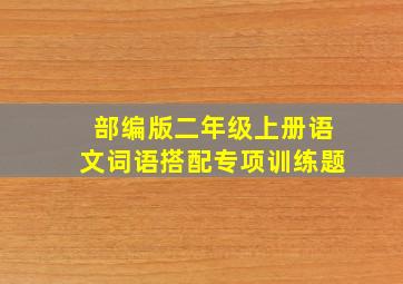 部编版二年级上册语文词语搭配专项训练题