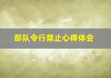 部队令行禁止心得体会