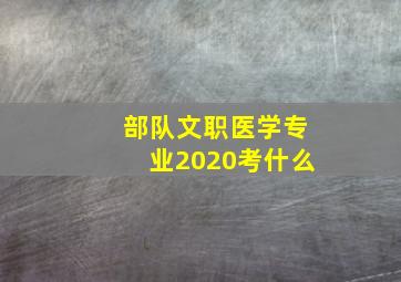 部队文职医学专业2020考什么