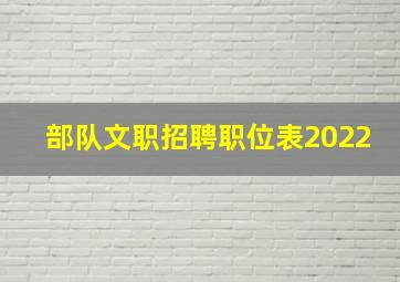 部队文职招聘职位表2022