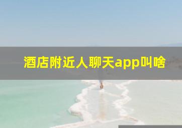 酒店附近人聊天app叫啥