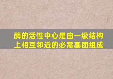 酶的活性中心是由一级结构上相互邻近的必需基团组成