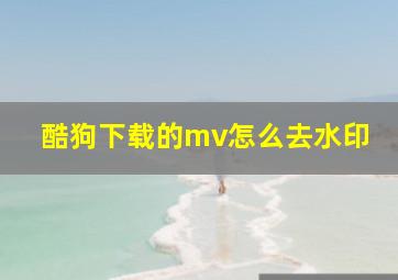 酷狗下载的mv怎么去水印