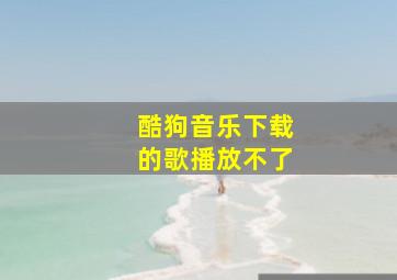 酷狗音乐下载的歌播放不了