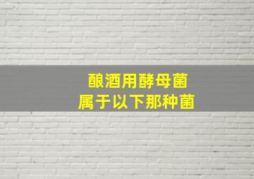 酿酒用酵母菌属于以下那种菌