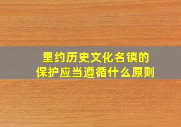 里约历史文化名镇的保护应当遵循什么原则