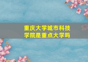 重庆大学城市科技学院是重点大学吗