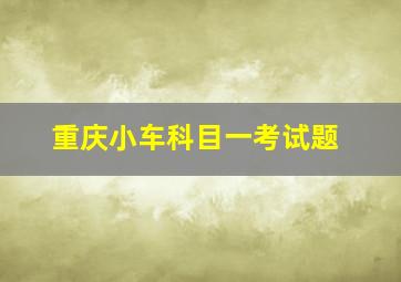 重庆小车科目一考试题