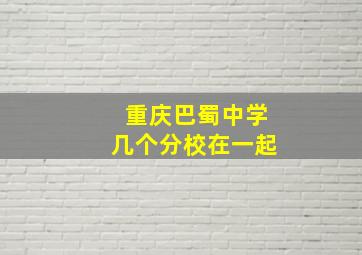 重庆巴蜀中学几个分校在一起