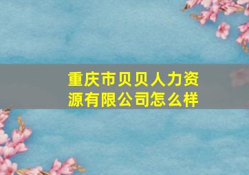 重庆市贝贝人力资源有限公司怎么样