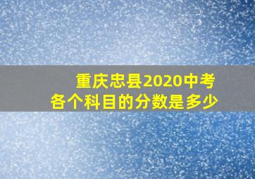 重庆忠县2020中考各个科目的分数是多少