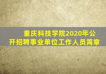 重庆科技学院2020年公开招聘事业单位工作人员简章