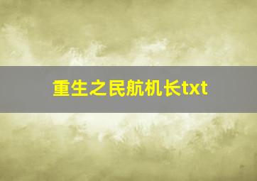 重生之民航机长txt