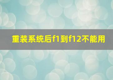 重装系统后f1到f12不能用