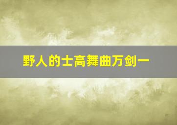 野人的士高舞曲万剑一