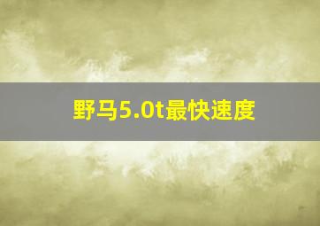 野马5.0t最快速度