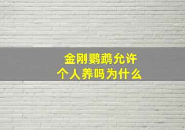 金刚鹦鹉允许个人养吗为什么