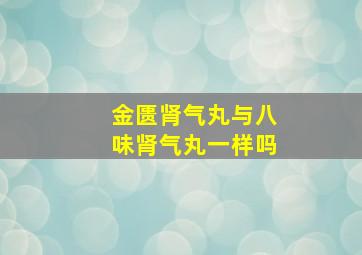 金匮肾气丸与八味肾气丸一样吗