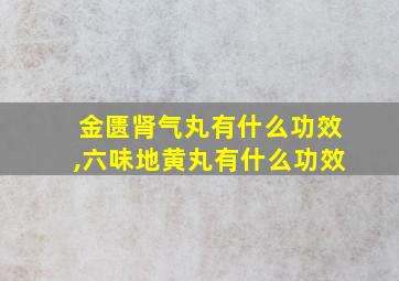 金匮肾气丸有什么功效,六味地黄丸有什么功效