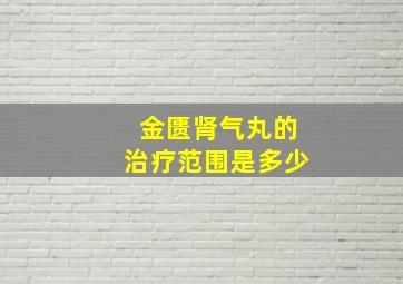 金匮肾气丸的治疗范围是多少