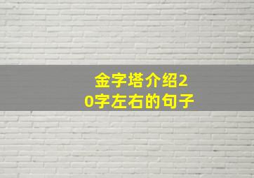 金字塔介绍20字左右的句子