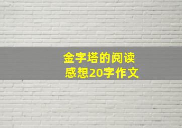 金字塔的阅读感想20字作文