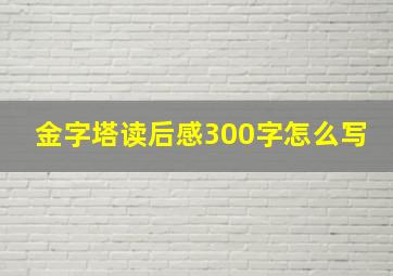 金字塔读后感300字怎么写