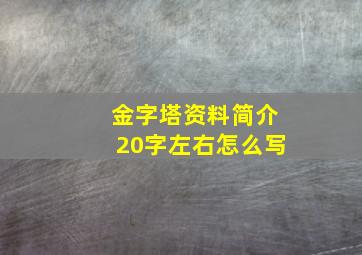 金字塔资料简介20字左右怎么写